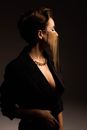 Woman in Black Blazer Wearing Eyeglasses