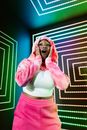 Woman in Pink Zip Up Jacket