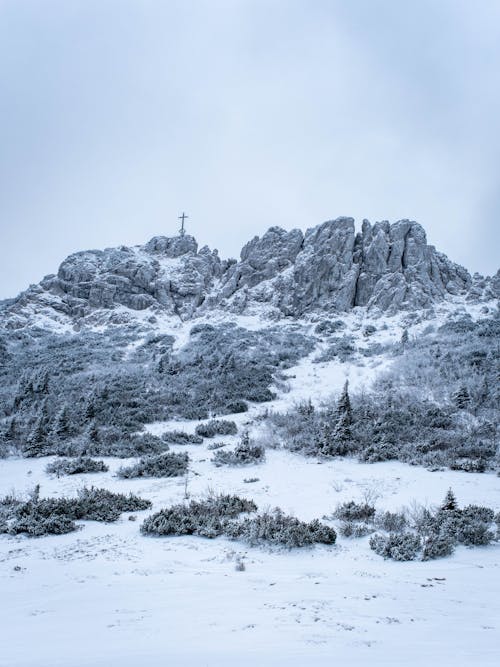 Free Snow Covered Rocky Mountain Stock Photo