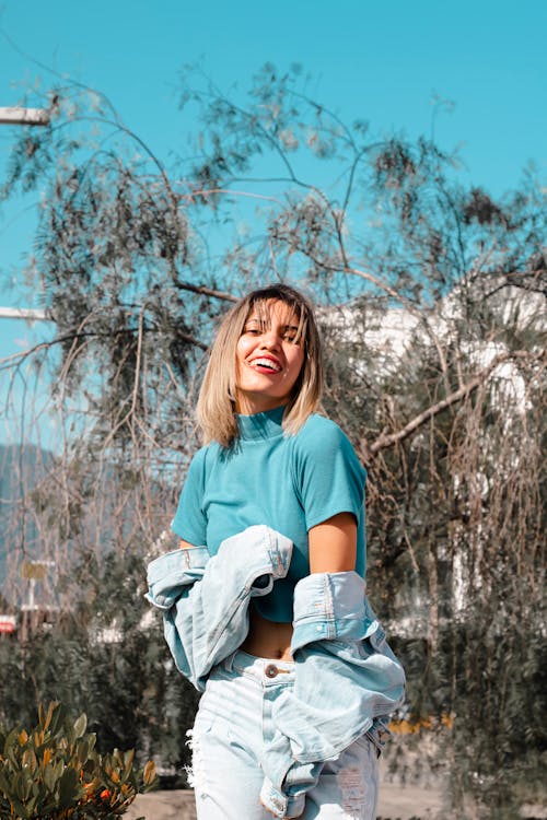 Pretty Woman Wearing Crop Top Posing