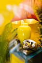 Yellow and Silver Table Lamp