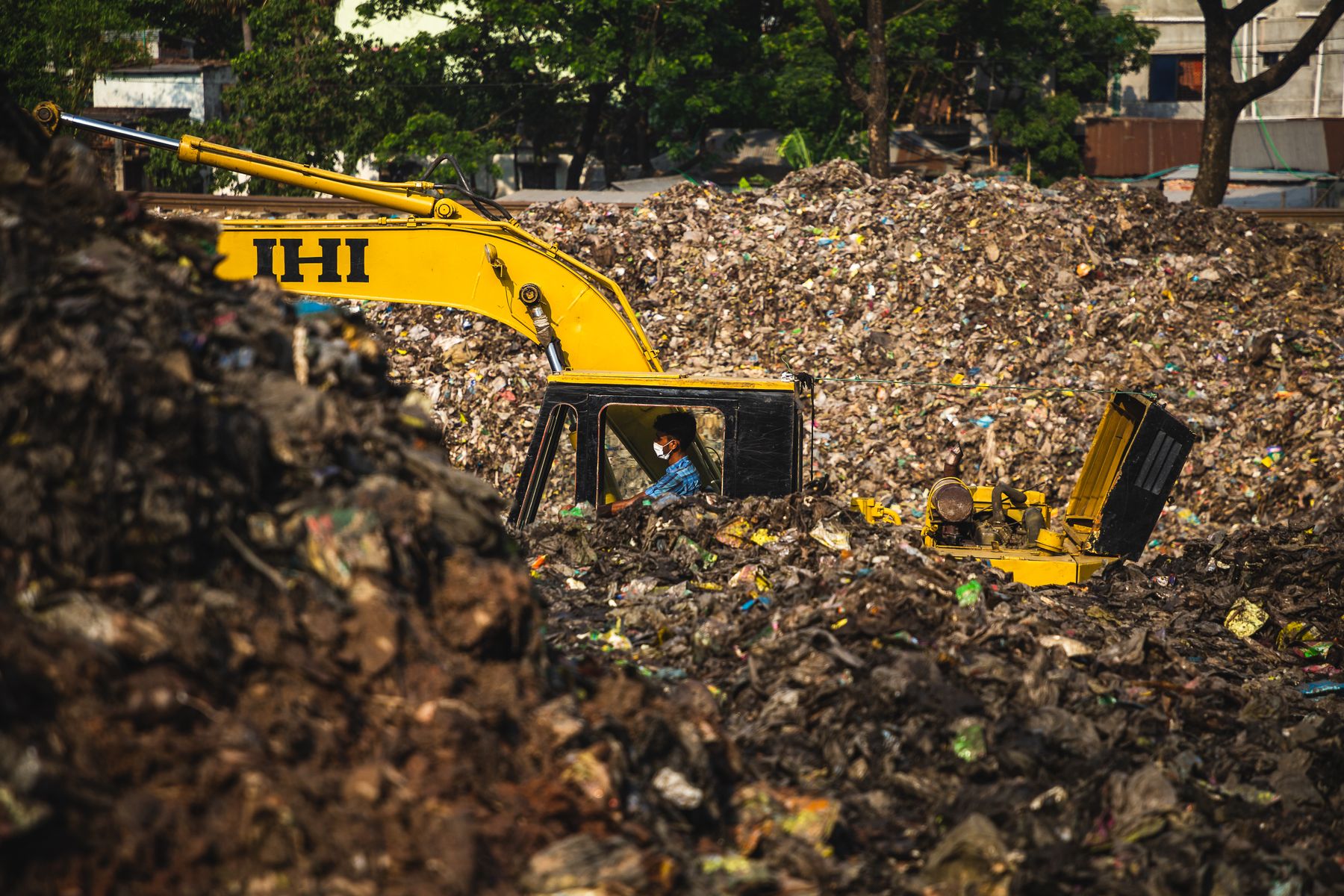 Waste management operations at a processing site