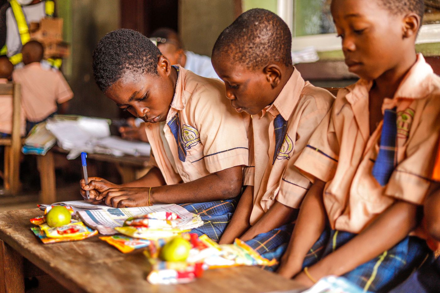 African students focused on classroom work