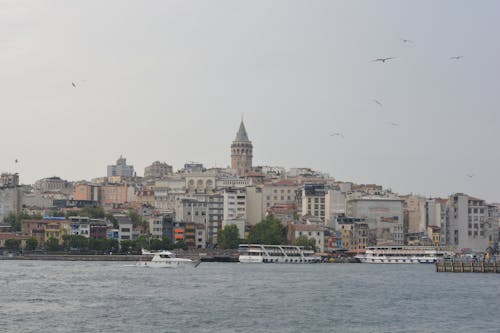 
A View of the Galata Tower from the Bosphorus Strait