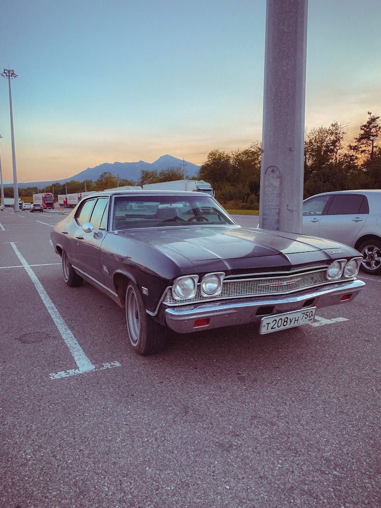 Vintage Car At The Parking Lot