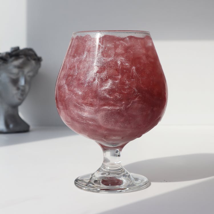 Red Wine Glass On White Table