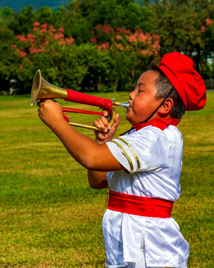 Boy Playing Trumpet