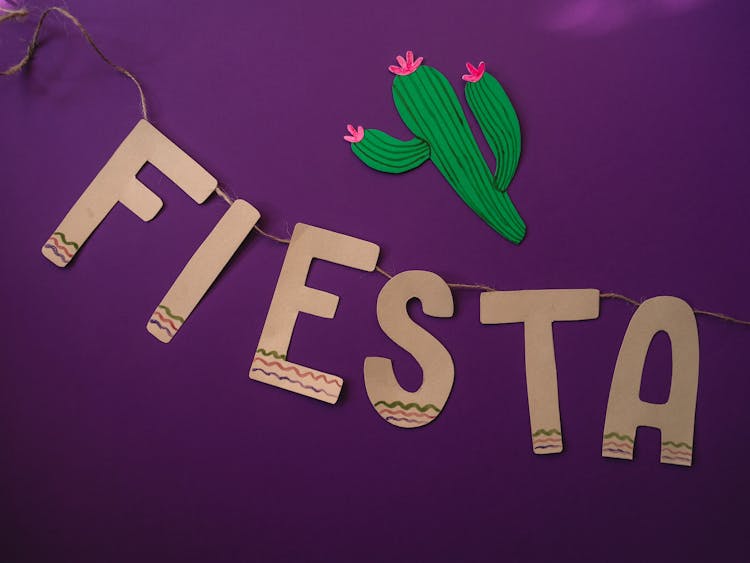 Green Cactus Beside Fiesta  On Purple Surface