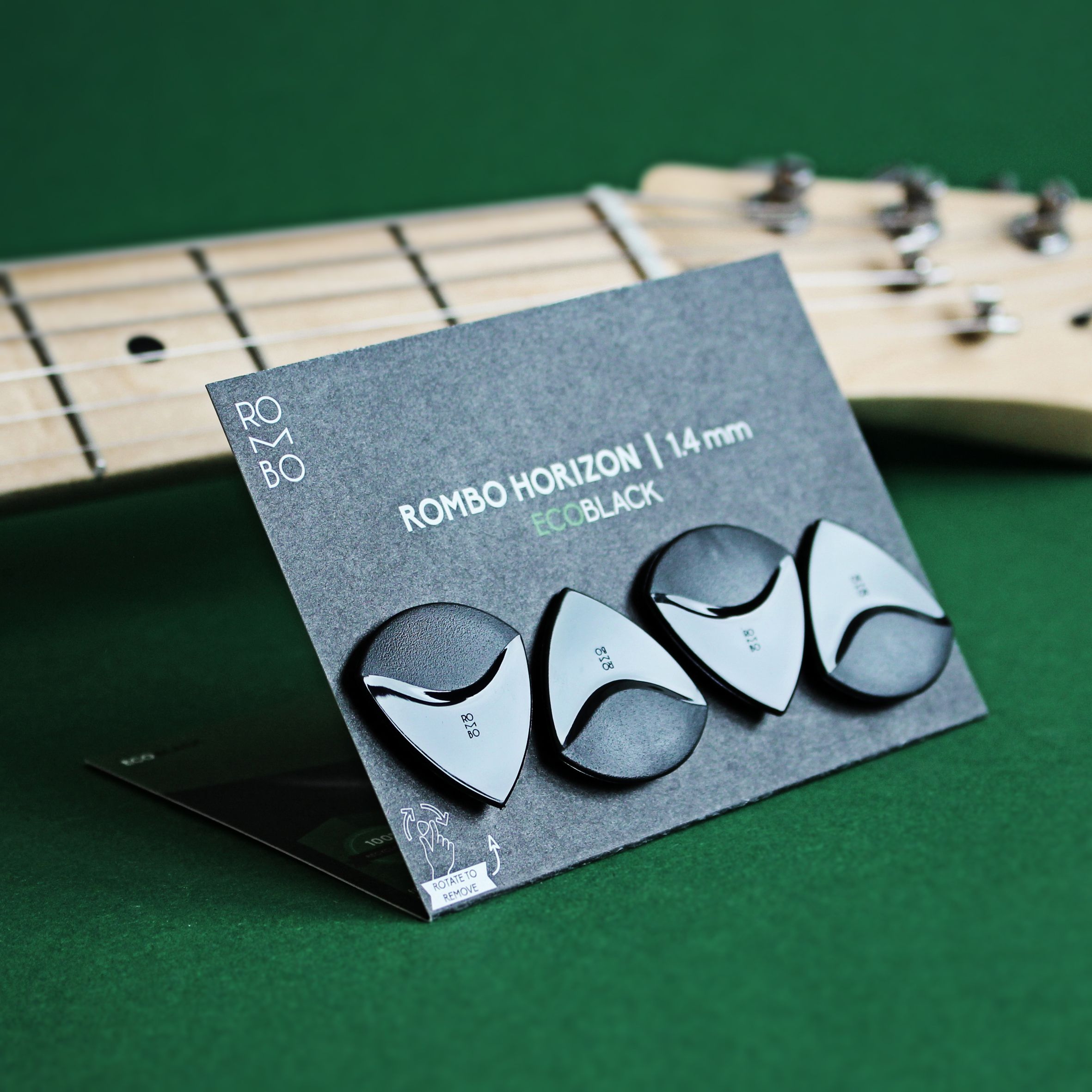 

Black Guitar Picks on a Card