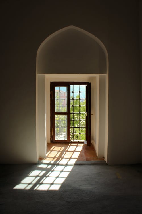 Brown Wooden Framed Glass Door