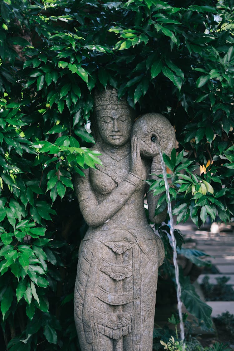 Close-up Of A Dewi Tara Water Fountain