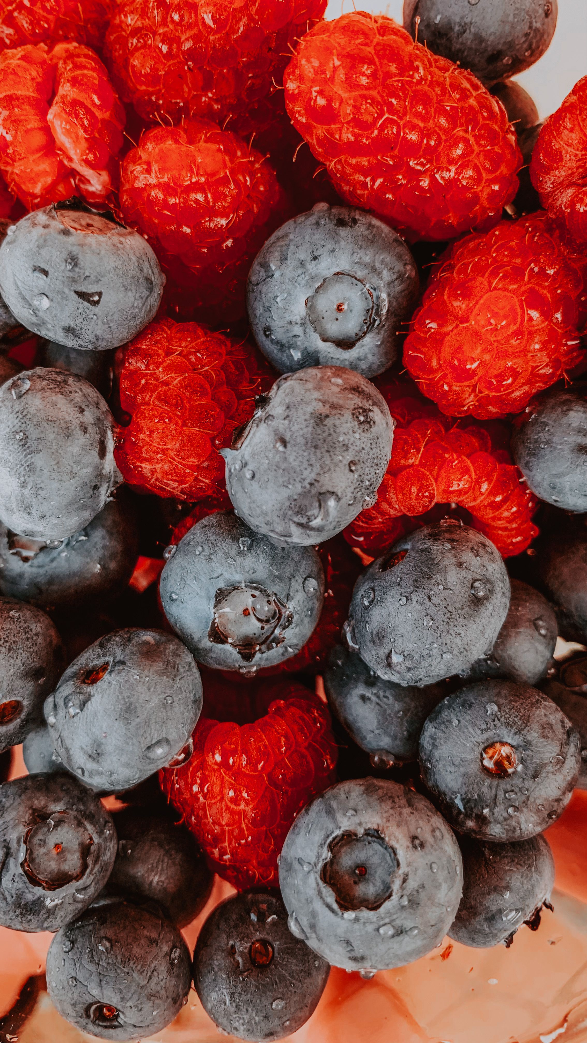 Close-Up Shot of Blueberries and Raspberries · Free Stock Photo