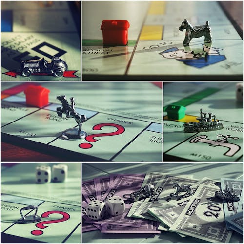 Monopoly Items in a Collage Edit 