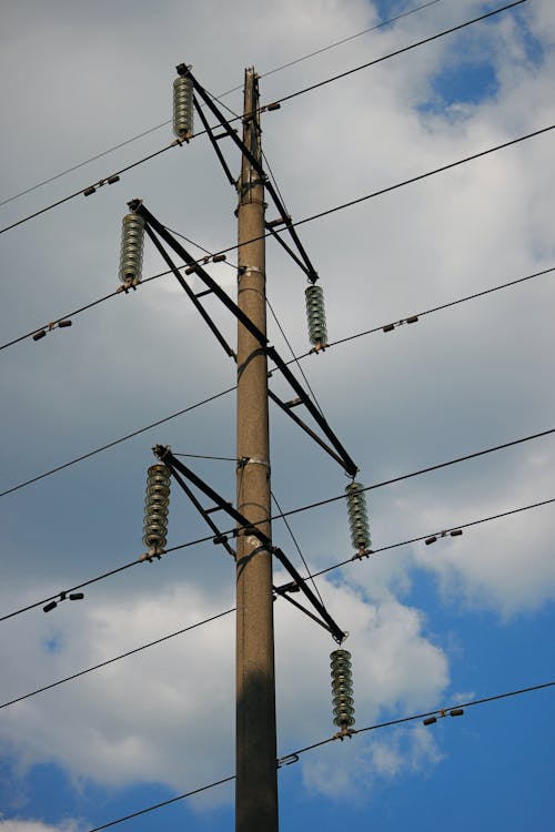 Free  Electric Post Power  Under the Sky Stock Photo