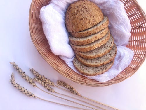 Ilmainen kuvapankkikuva tunnisteilla kudottu kori, leipä, ruoka