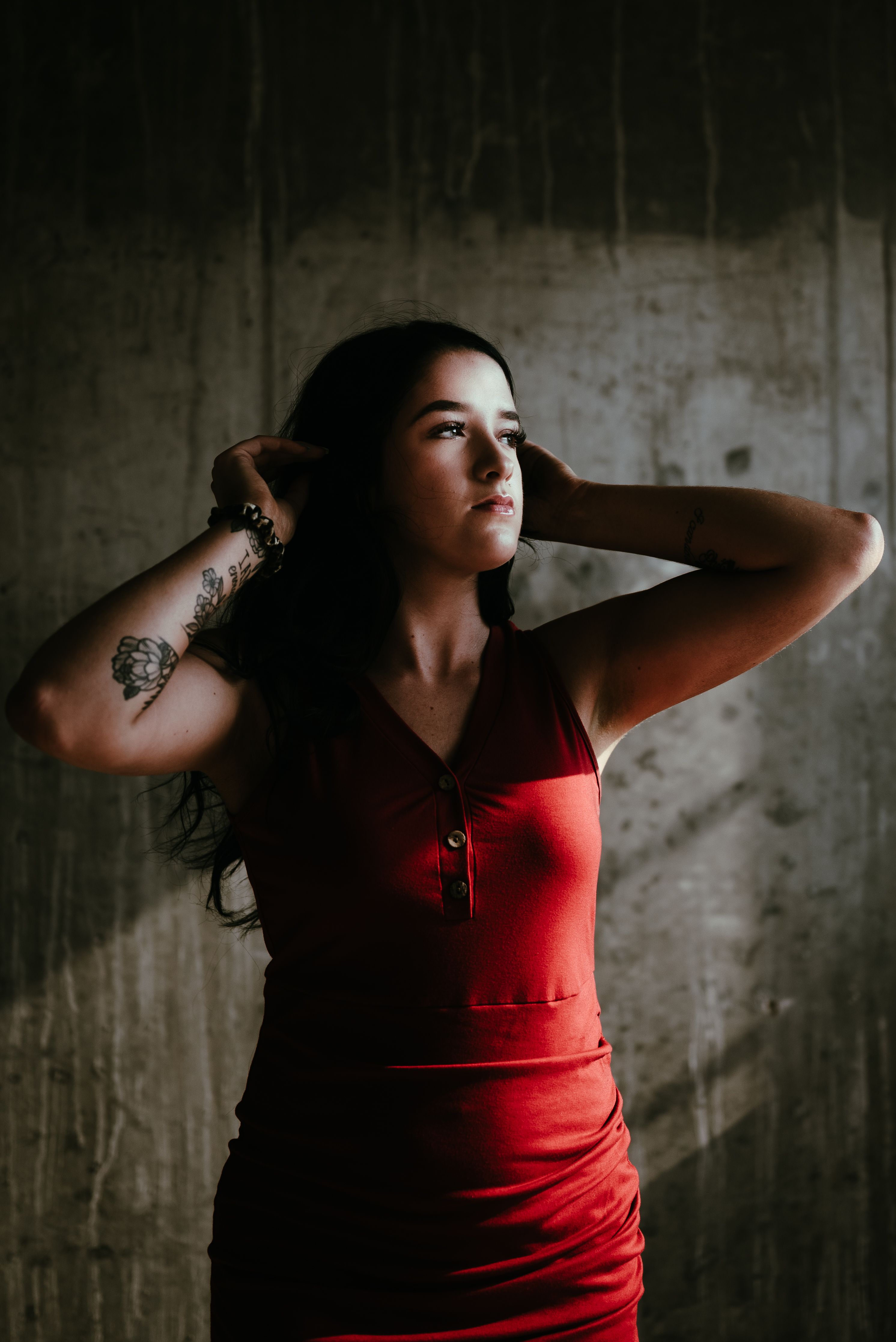 Woman in Red Dress Standing · Free Stock Photo