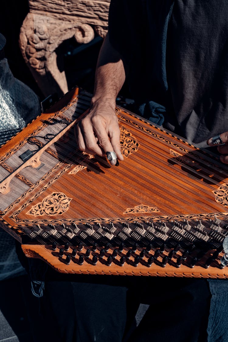 A Person Playing Kanun