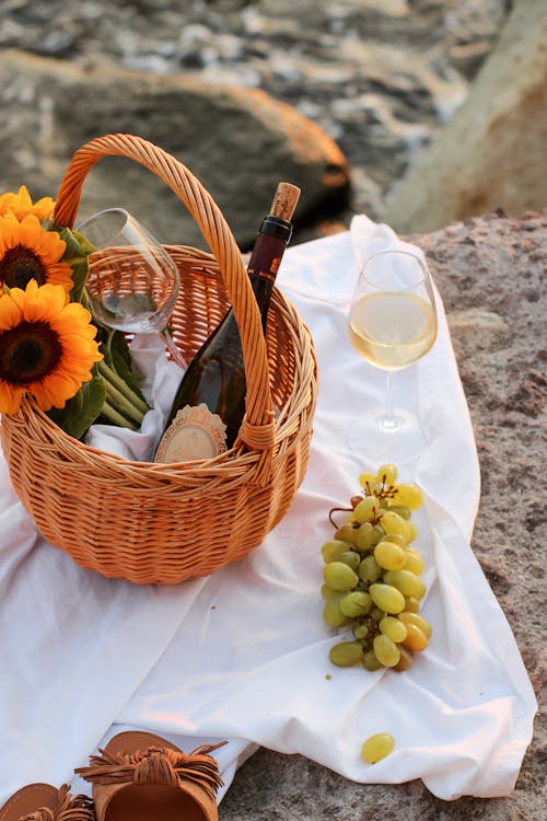 ピクニック, ぶどう, ワインの無料の写真素材