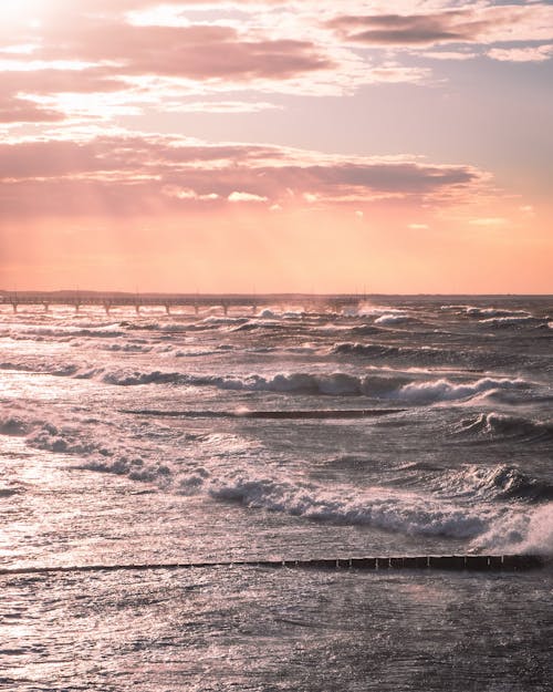 An Ocean Waves Crashing on Sea