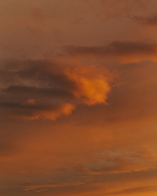 Free Captivating sunset sky in Siberia, Russia with dramatic orange and dark clouds. Stock Photo
