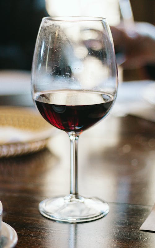 Glass of Wine in Close-Up 