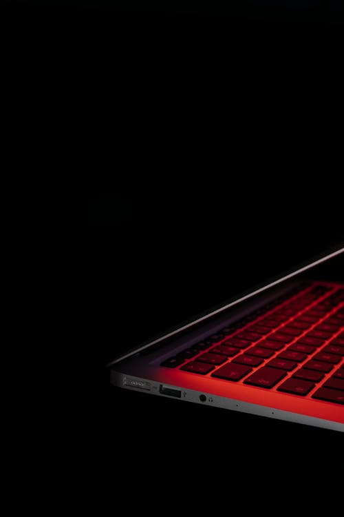 Free Black and Red Laptop Computer Stock Photo
