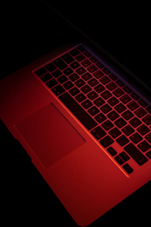 Free Red and Black Laptop Computer Stock Photo