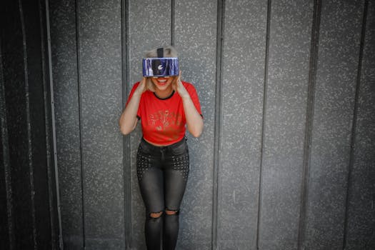 Photo of Woman Wearing Red Crew Neck T-shirt