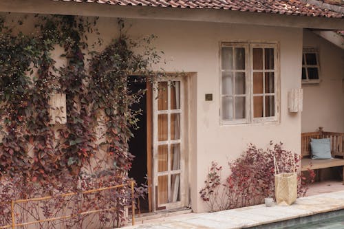 Wooden Glass Door of a House