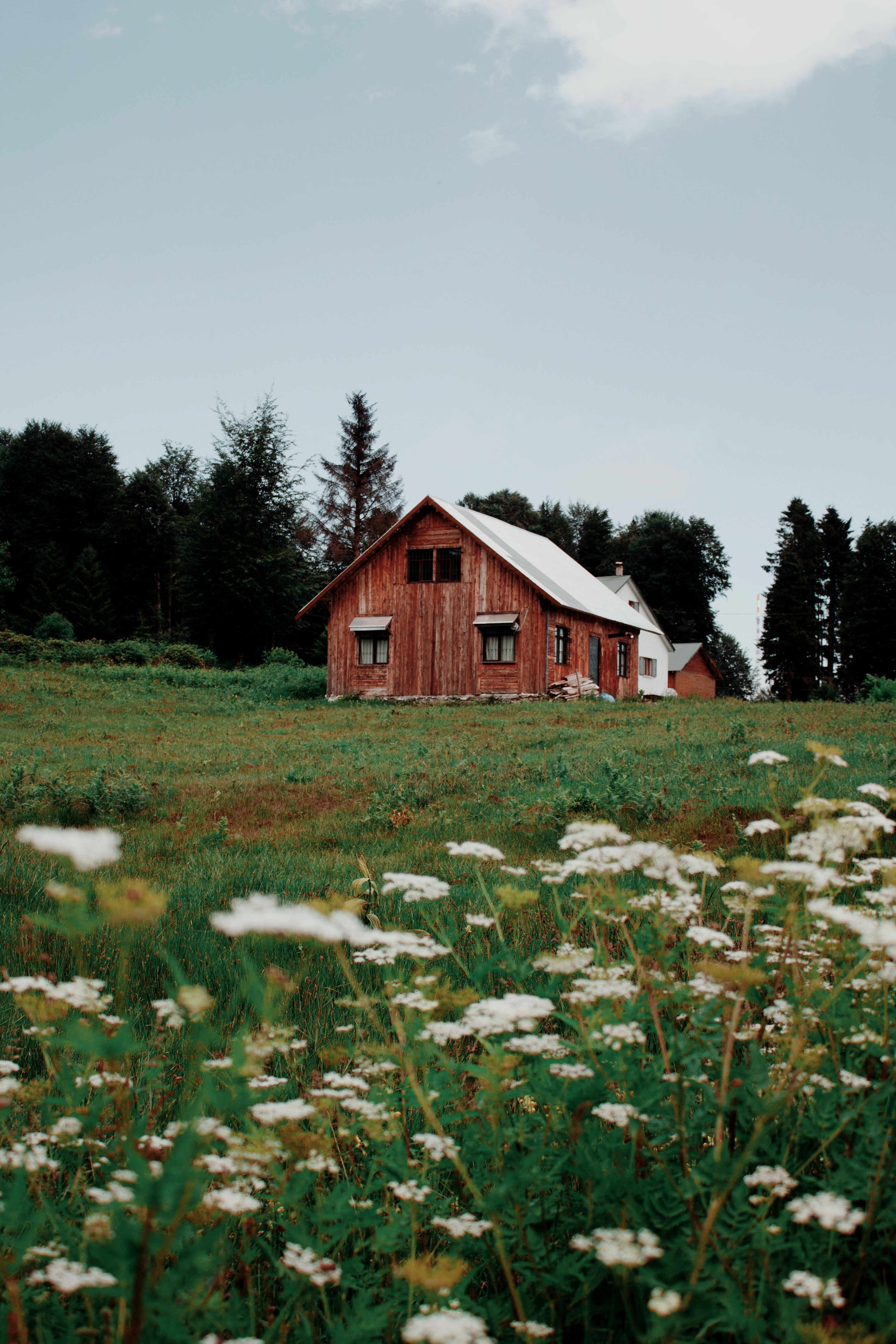 Scenic Countryside House in Misty Mountain Landscape · Free Stock Photo