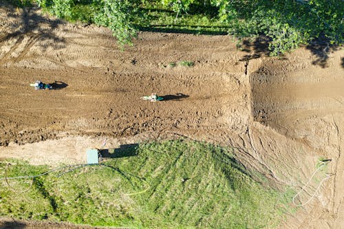 An Aerial Shot of a Motorcycle Dirt Track