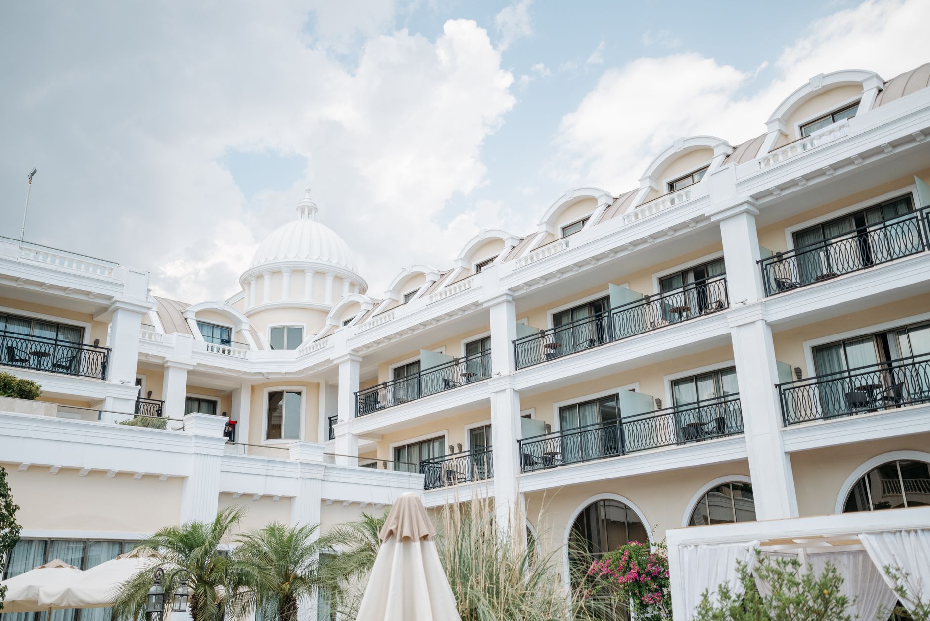 Classic luxury hotel facade—ideal for booking connecting suites for families at luxury hotels when you need guaranteed space and privacy