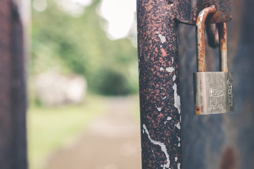Free Rusted Grey Padlock in Selective-focus Photography Stock Photo