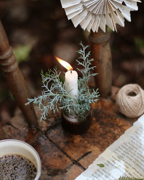 Close-up Photo of Lighted Candle 