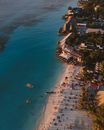 Aerial View of People on Beach