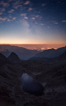 夜晚，塔特拉岛的壮丽景色与星空交相辉映