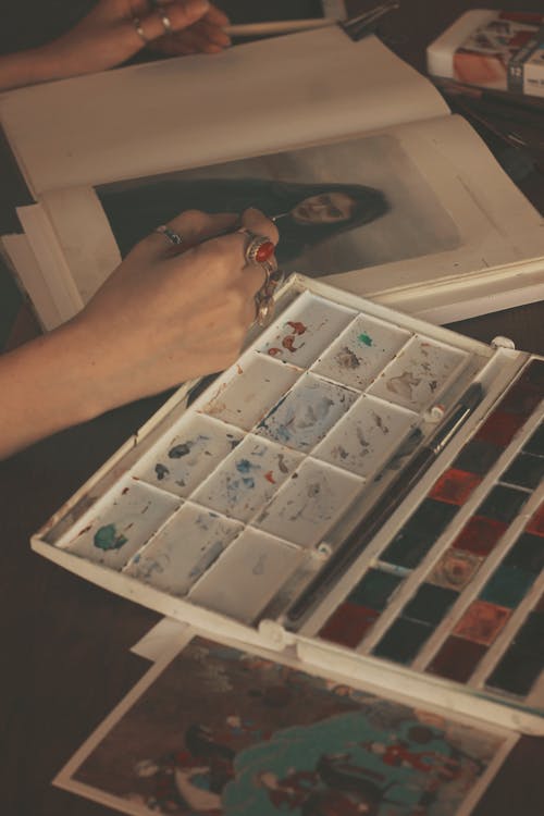 Fotobanka s bezplatnými fotkami na tému akvarelové farby, estetický, farebná paleta