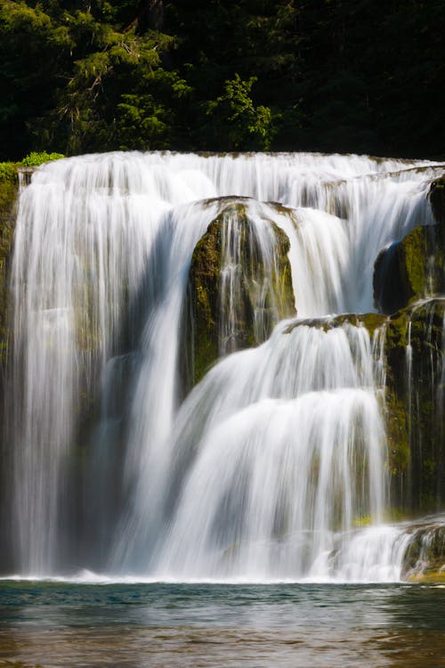 A Long Exposure Shot of a Waterfalls