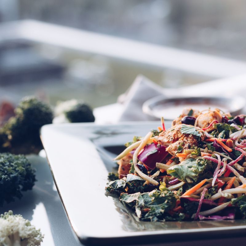 Kale and Farro Salad with Roasted Carrots and Tahini Dressing