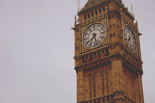 Close Up Photo of Big Ben under Gloomy Sky 