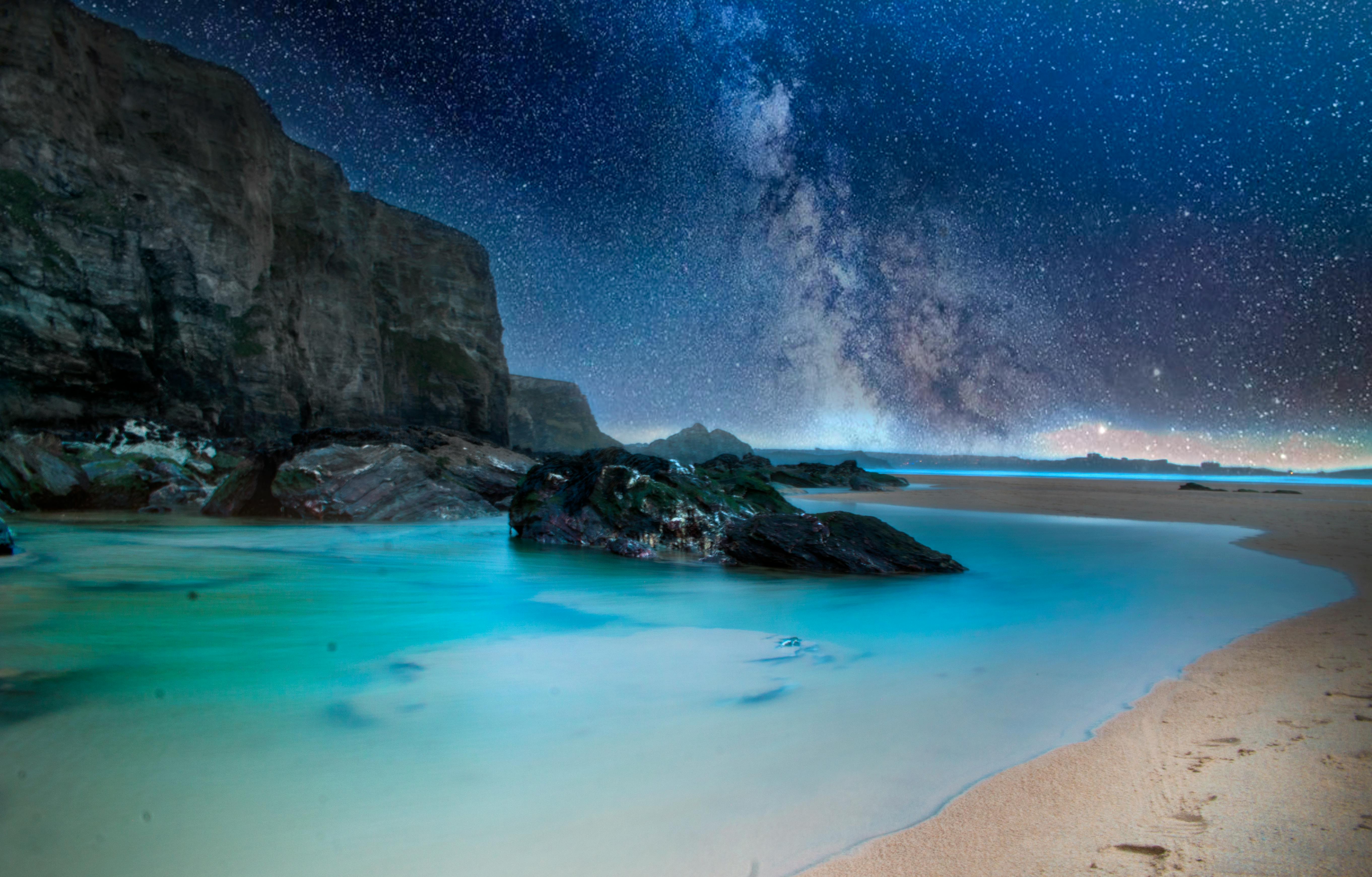 Milky Way Over the Sea Wallpaper 4K