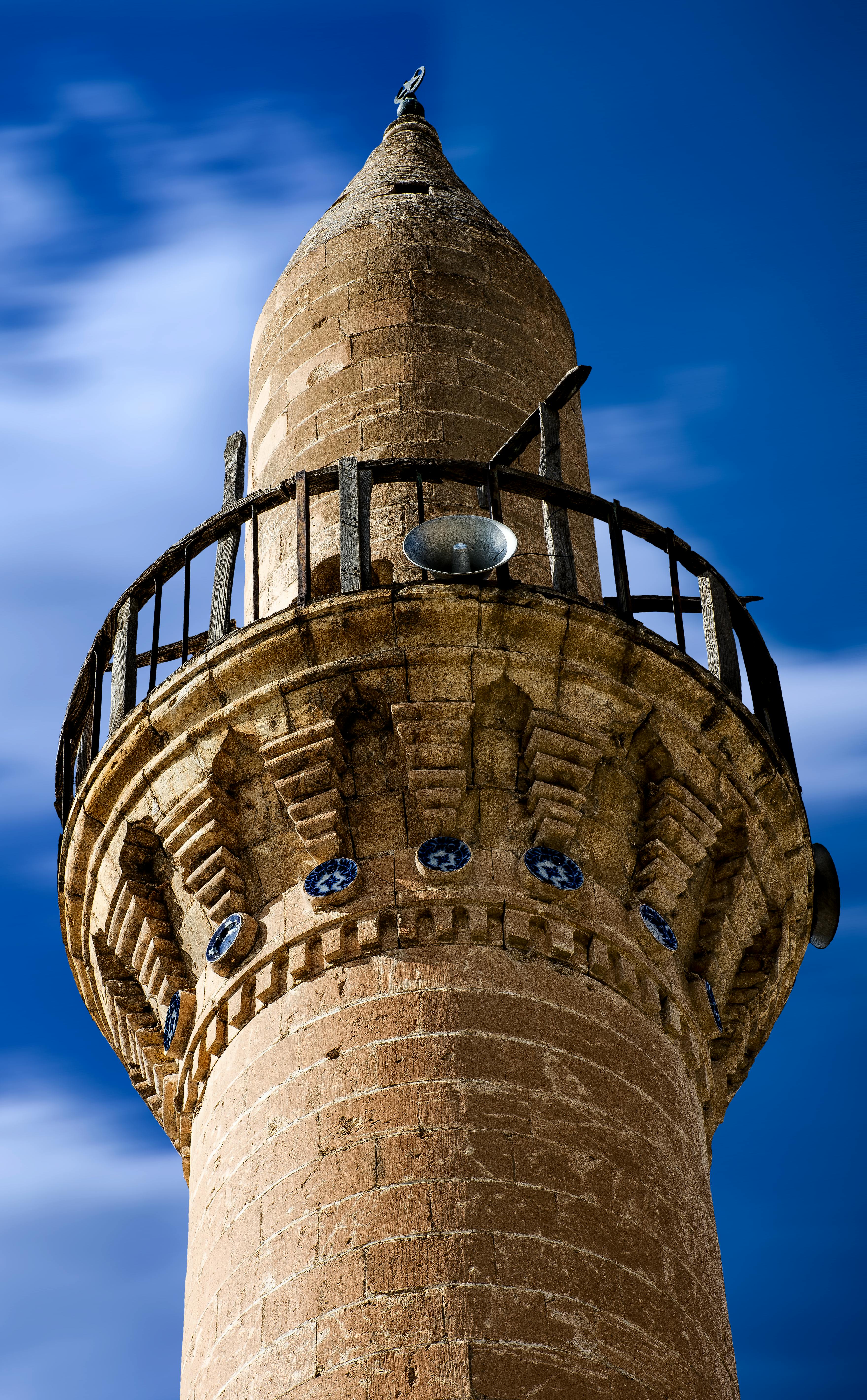 a close up shot of the bab al asbat minaret