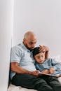 Father and Son Reading a Book