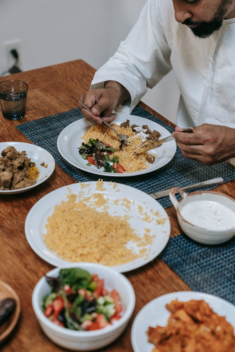 Man Eating Meal