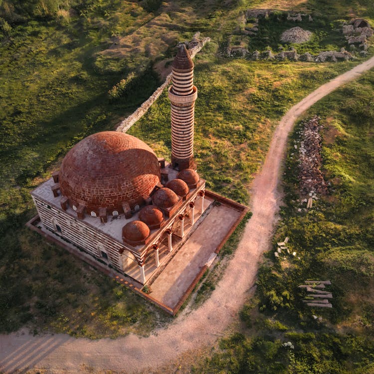 An Aerial Shot Of The Kaya Celebi Mosque