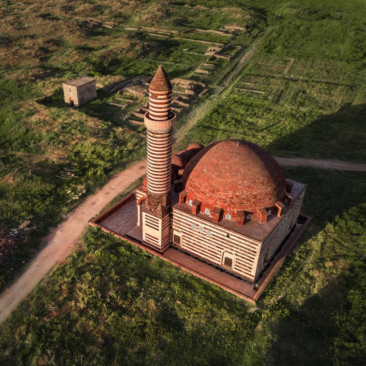 An Aerial Shot Of The Kaya Celebi Mosque