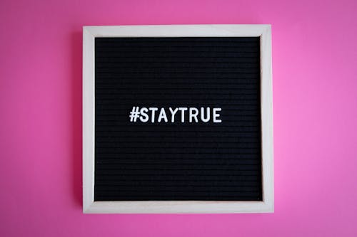 Letter Board on Pink Background