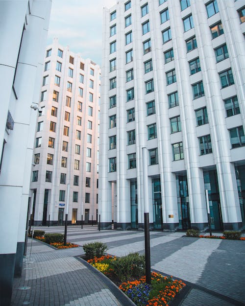 White Concrete Building Near Green Trees