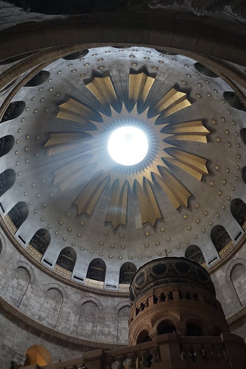 Brown and White Dome Ceiling