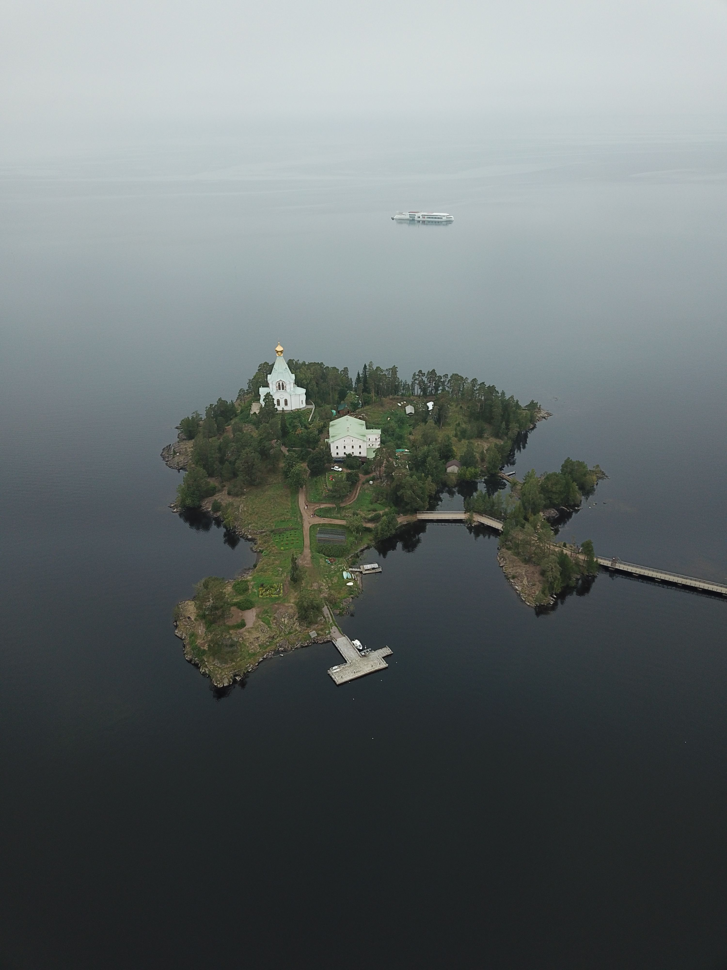 Islet Means Aerial Photo of Small Islets in a Lake · Free Stock Photo